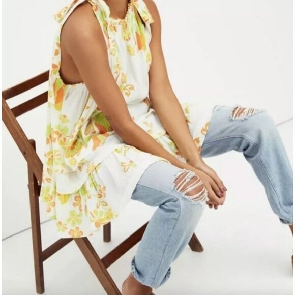 Free People Fleur Tunic Top Womens Small Tiered Fairy Peasant Boho Size M - Picture 2 of 8